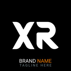 XR Letter Logo design. black background.