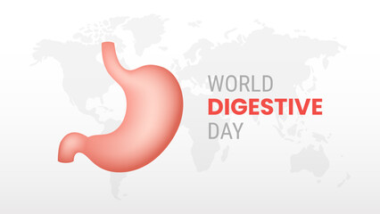 World Digestive day on white background