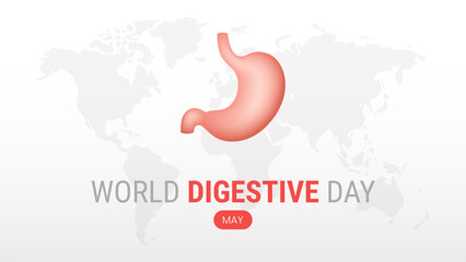 World Digestive day on white background