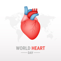 World heart day on white background