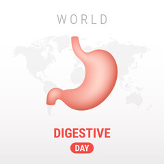 World Digestive day on white background