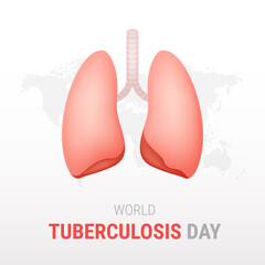 World Tuberculosis day on white background