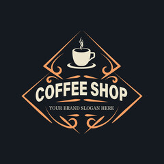 Coffee Shop Logo, Badges and Labels Design Elements set. cafe vintage style object. retro vector illustration.