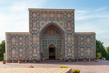 SAMARQAND, UZBEKISTAN - JUNE 09, 2022: Ancient city of Samarkand Ulugbek Observatory (Ulug'bek rasadxonasi)