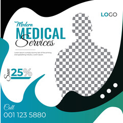 Creative medical healthcare modern social media post design.

