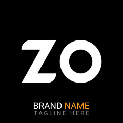 ZO Letter Logo design. black background.