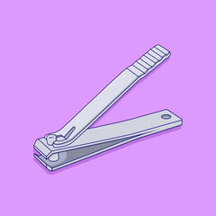 Nail Clipper Vector Icon Illustration. Nail Scissors Vector. Flat Cartoon Style Suitable for Web Landing Page, Banner, Flyer, Sticker, Wallpaper, Background