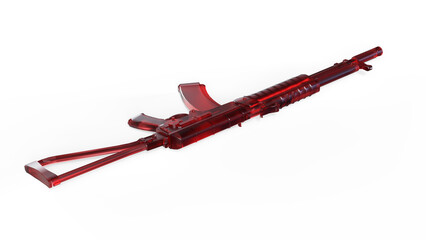 Assault rifles - low angle closeup shot 3d render