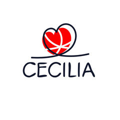(Cecilia) name, Vector illustration.