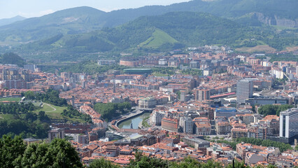 Fototapeta na wymiar View on the city of Bilbao in Spain