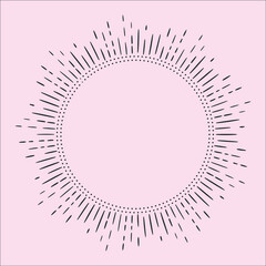 Vintage light rays sunburst. Hand drawn design element. Vector illustration. - 518181283