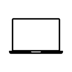 Laptop icon isolated. Display with clicking mouse on white background. vector illustration