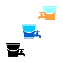 bucket of faucets vector logo vector