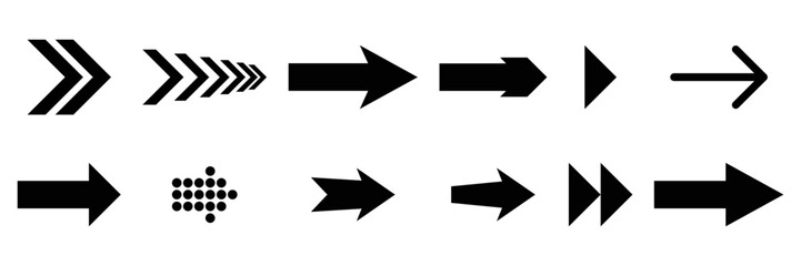 Fototapeta premium Set arrow icon, Different arrows sign. Black vector arrows – vector 