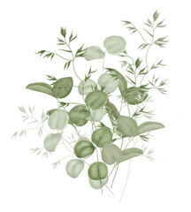 Watercolor wild flowers bouquet with greenery, perfect for rustic wedding invitation, baby shower, botanical blossom, dry flora