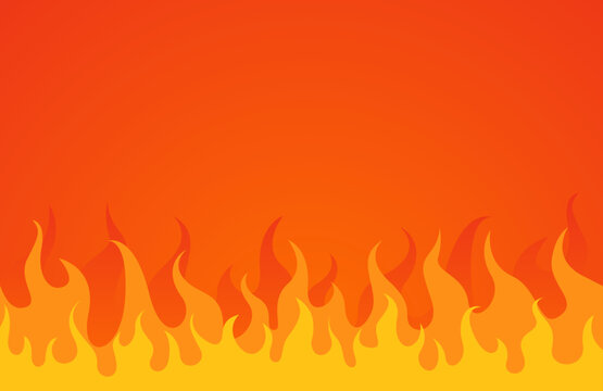 Fire flame on orange background