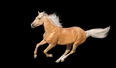 Obraz na płótnie Canvas Cremello horse isolated