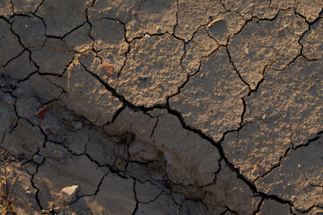 Cracked dry ground, Sign Of Drought Era Has Come, climate changes, high temperatures
