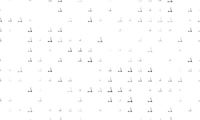 Seamless background pattern of evenly spaced black kick scooter symbols of different sizes and opacity. Vector illustration on white background
