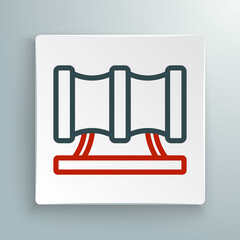 Line Kid playground slide pipe icon isolated on white background. Colorful outline concept. Vector