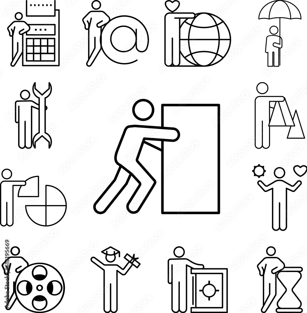 Poster assistant icon in a collection with other items