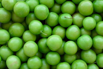 background fruit image created with green plum
