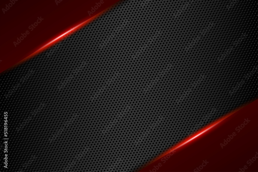 Poster abstract gamer background modern tech template design concept. metallic red and black shiny color fr