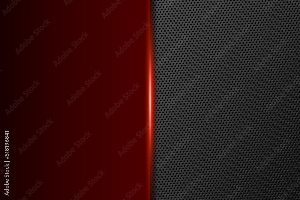 Poster abstract gamer background modern tech template design concept. metallic red and black shiny color fr