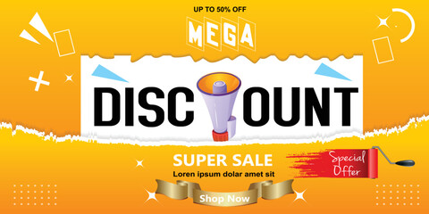 Obraz premium Special offer discount on weekend promotion Banner. Mega discount with reduction Special offer Illustration. limited time Final super sale vector Poster template. Extra bonus during sale vector Design