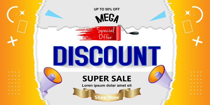 Special offer discount on weekend promotion Banner. Mega discount with reduction Special offer Illustration. limited time Final super sale vector Poster template. Extra bonus during sale vector Design