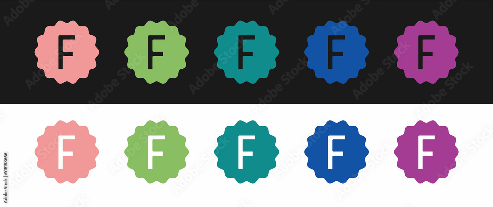 Poster set exam paper with incorrect answers survey icon isolated on black and white background. bad mark o