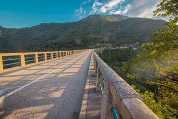Famous bridge on the Tara river in Montenegro or Crna gora in ev