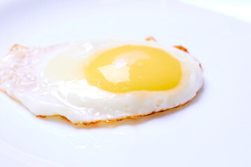 fried egg on the white