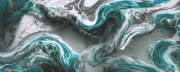Mixing acrylic paint, liquid paint abstract background. Beautiful marble background. texture marble. Liquid stains of paint. modern fluid background. fluid art. 3D illustration. - obrazy, fototapety, plakaty