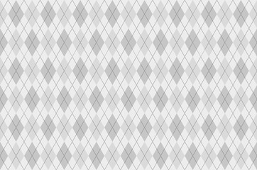 Seamless gray argyle pattern. Diamond shapes background. Vector