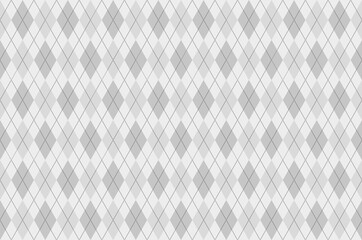 Seamless gray argyle pattern. Diamond shapes background. Vector