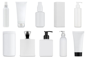Mega set of containers for cosmetics in white