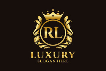 Initial RL Letter Royal Luxury Logo template in vector art for luxurious branding projects and other vector illustration.