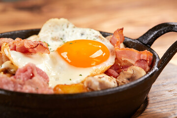Add to Likebox.English breakfast with bacon, sausage, fried egg