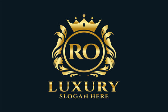 Initial RO Letter Royal Luxury Logo template in vector art for luxurious branding projects and other vector illustration.