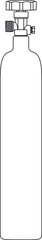 500g CO2 Gas cylinder, Reusable carbon dioxide compressed gas bottle for aquaristics, industry and medicine sketch drawing, contour lines drawn