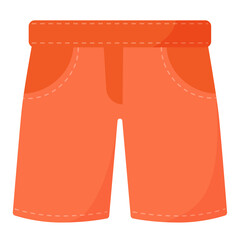Player uniform, orange shorts. Archery sport equipment. Summer g