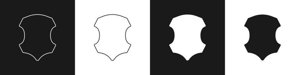 Set Leather icon isolated on black and white background. Vector