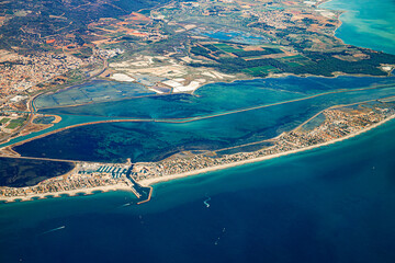 mer méditerrannée montpellier sete beziers languedox vu d'avion