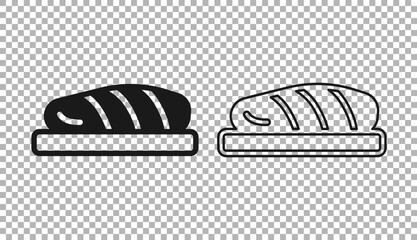 Black Fish steak icon isolated on transparent background. Vector