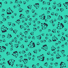 Black Acid rain and radioactive cloud icon isolated seamless pattern on green background. Effects of toxic air pollution on the environment. Vector
