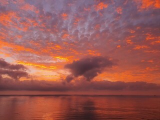 sunset over the river