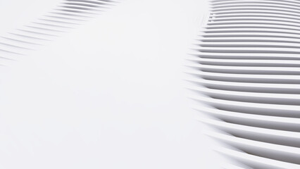 Abstract Curved Shapes. White Circular Background.