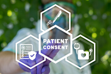 Patient consent medical concept. Informed consent. - obrazy, fototapety, plakaty