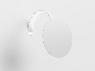3d Illustration. White wobbler mockup isolated on white background